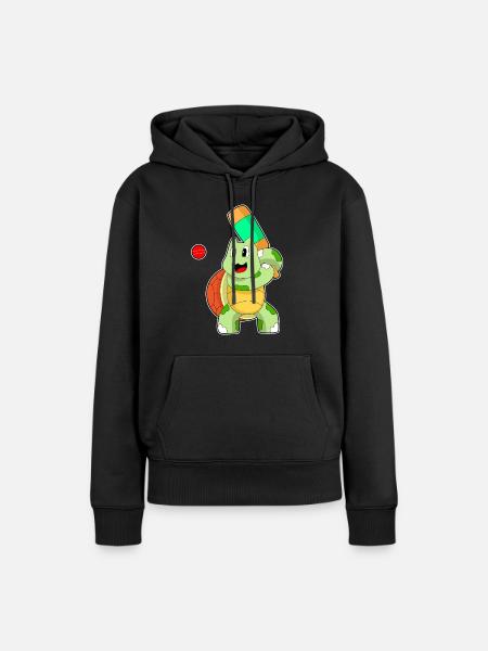 Schildkröte Cricket Cricketschläger - Frauen Premium Bio Hoodie - Schwarz