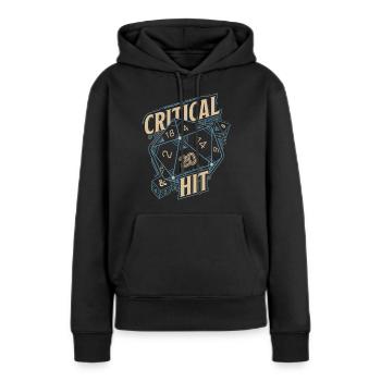 Dungeons And Dragons D20 Würfel Critical Hit - Frauen Premium Bio Hoodie - Schwarz - Vorne - Julia (174cm)