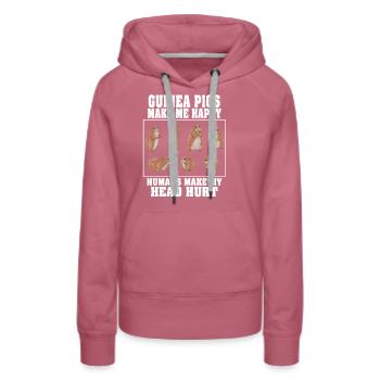 Guinea Pigs Make Me Happy Human Make My Head Hurt - Women’s Premium Organic Hoodie - mauve - Front - Isabella (175cm)