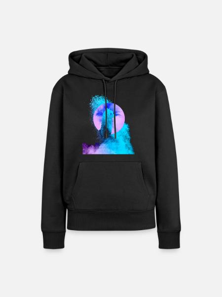 Abstract Alpaca - Frauen Premium Bio Hoodie - Schwarz