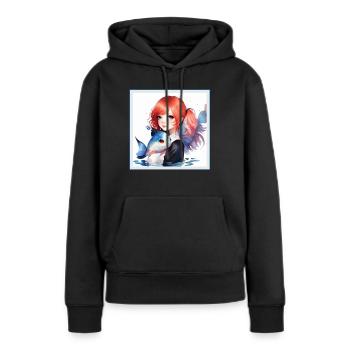 Anime Girl Japanischer ästhetischer Anime Geschenk - Frauen Premium Bio Hoodie - Schwarz - Vorne - Julia (174cm)