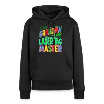 Gran Grand-mère du Laser Tag Birthday Boy Master - Sweat à capuche Premium bio Femme - noir - Devant - Julia (174cm)