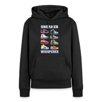 Collectionneur Sneakerhead - Sweat à capuche Premium bio Femme - noir - Devant - Julia (174cm)