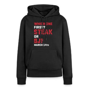 Steak et fellation Grillades de la Journée des hommes - Sweat à capuche Premium bio Femme - noir - Devant - Julia (174cm)