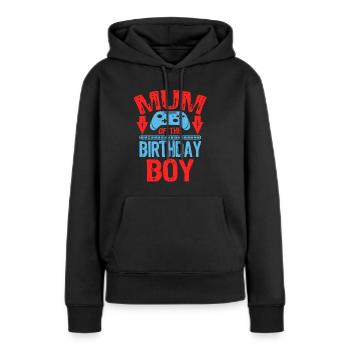 Mum Of the Birthday Boy Gaming Family Idea - Frauen Premium Bio Hoodie - Schwarz - Vorne - Julia (174cm)
