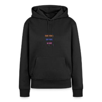 KINDLE DE SOUTIEN ÉMOTIONNEL - Sweat à capuche Premium bio Femme - noir - Devant - Julia (174cm)