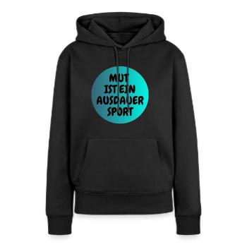 MUT 1 - Frauen Premium Bio Hoodie - Schwarz - Vorne - Julia (174cm)