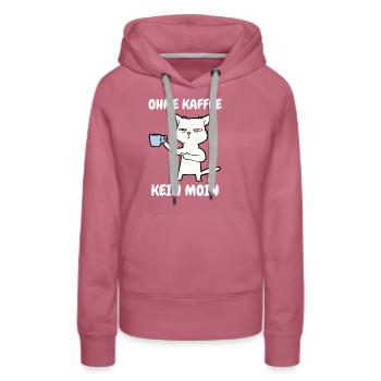 Ohne Kaffee Kein Moin - Katze - Frauen Premium Bio Hoodie - Malve - Vorne - Isabella (175cm)