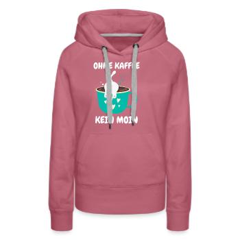 Ohne Kaffee Kein Moin - Katze - Frauen Premium Bio Hoodie - Malve - Vorne - Isabella (175cm)