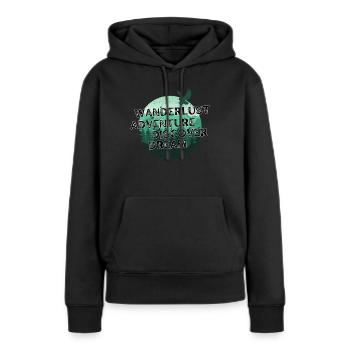 Wanderlust Adventure Explorez, rêvez, découvrez - Sweat à capuche Premium bio Femme - noir - Devant - Julia (174cm)