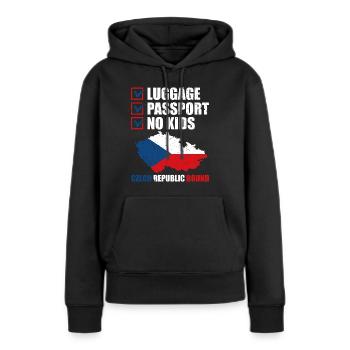 Gepäckpass Tschechische Republik Gebundener - Frauen Premium Bio Hoodie - Schwarz - Vorne - Julia (174cm)