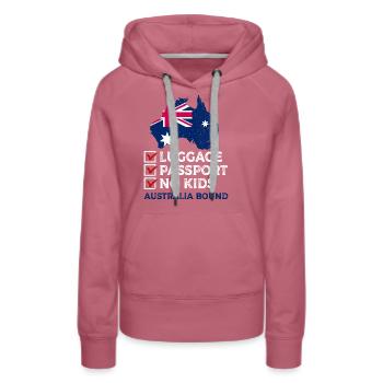 Bagages Passport Australia Voyage de vacances à destination - Sweat à capuche Premium bio Femme - mauve - Devant - Isabella (175cm)