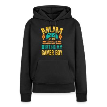 Mum Of the Birthday Boy Gaming Family Party - Frauen Premium Bio Hoodie - Schwarz - Vorne - Julia (174cm)