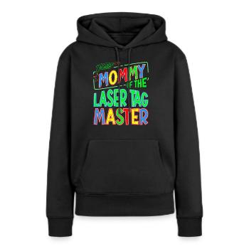 Mommy Of the Laser Tag Birthday Boy Master - Frauen Premium Bio Hoodie - Schwarz - Vorne - Julia (174cm)