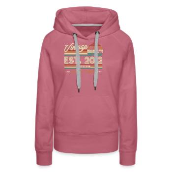 Retro Anniversaire Millésime 2012 - Sweat à capuche Premium bio Femme - mauve - Devant - Isabella (175cm)