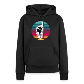 Corsica Insel Frankreich mit Piratenkopf Korsika - Frauen Premium Bio Hoodie - Schwarz - Vorne - Julia (174cm)