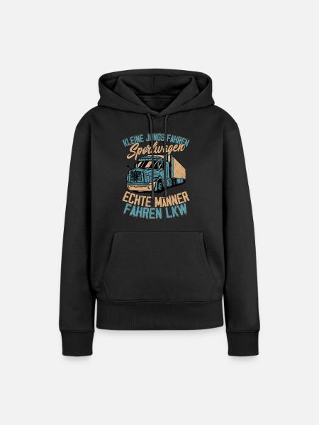 Echte Männer fahren LKW Fahrer - Frauen Premium Bio Hoodie - Schwarz