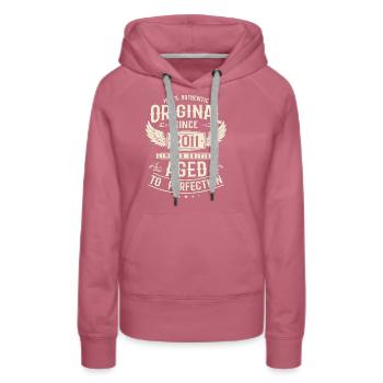 12 Jahre Glück: 2011 Geburtstag - Frauen Premium Bio Hoodie - Malve - Vorne - Isabella (175cm)