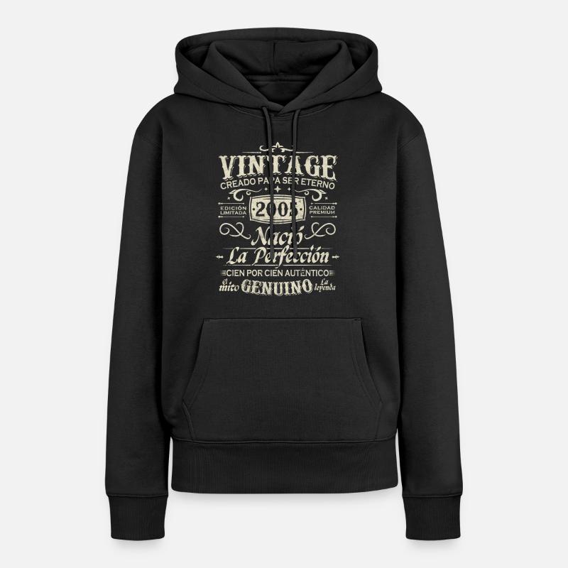 2005 Millésime 18 ans Anniversaire - Sweat à capuche Premium bio Femme - noir