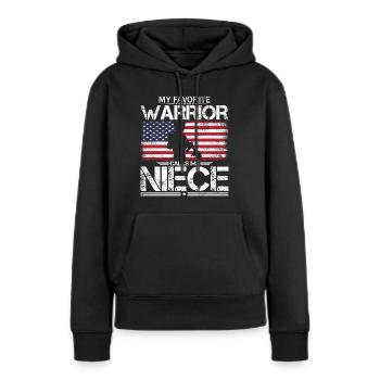 Stolze amerikanische Nichte - Frauen Premium Bio Hoodie - Schwarz - Vorne - Julia (174cm)