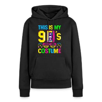 Das ist mein Neunziger 90er Party Kostüm 90er - Frauen Premium Bio Hoodie - Schwarz - Vorne - Julia (174cm)