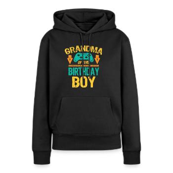 Grand-mère de la famille de jeux Birthday Boy - Sweat à capuche Premium bio Femme - noir - Devant - Julia (174cm)