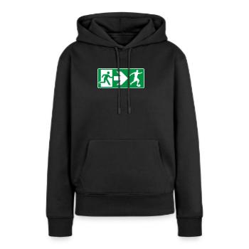 Notausgang Fußball Fußballspieler - Frauen Premium Bio Hoodie - Schwarz - Vorne - Julia (174cm)