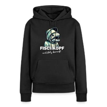 Fischkopf und stolz darauf - Frauen Premium Bio Hoodie - Schwarz - Vorne - Julia (174cm)