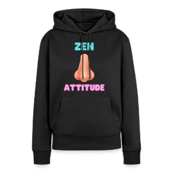 Zen-Haltung - Frauen Premium Bio Hoodie - Schwarz - Vorne - Julia (174cm)