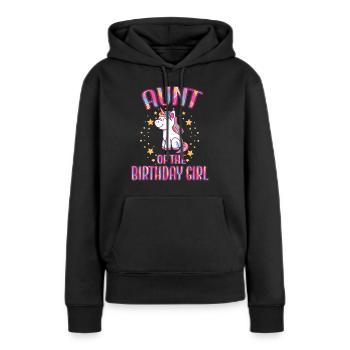 Aunt Of the Birthday Girl Unicorn Family Party - Frauen Premium Bio Hoodie - Schwarz - Vorne - Julia (174cm)