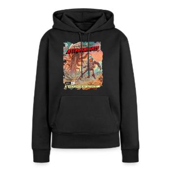 Comicstrip, 50er Jahre Comic, Weltraum Monster - Frauen Premium Bio Hoodie - Schwarz - Vorne - Julia (174cm)