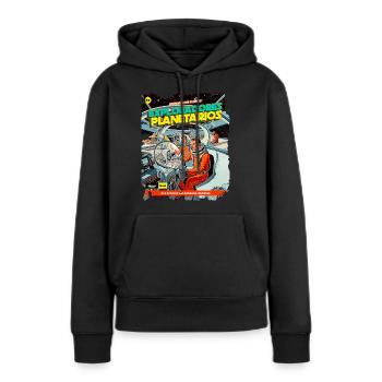 Comic, Comicstrip, 50er Jahre, Weltraum Abenteuer - Frauen Premium Bio Hoodie - Schwarz - Vorne - Julia (174cm)