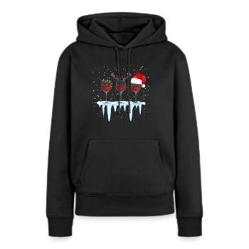 Vin chaud de Noël - Sweat à capuche Premium bio Femme - noir - Devant - Julia (174cm)
