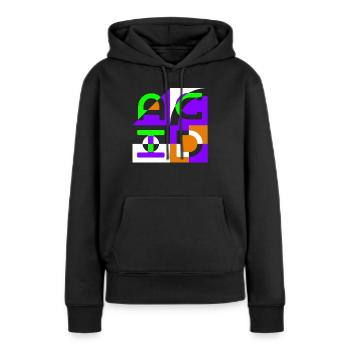 Acid House Techno Musique EDM Fête DJ - Sweat à capuche Premium bio Femme - noir - Devant - Julia (174cm)