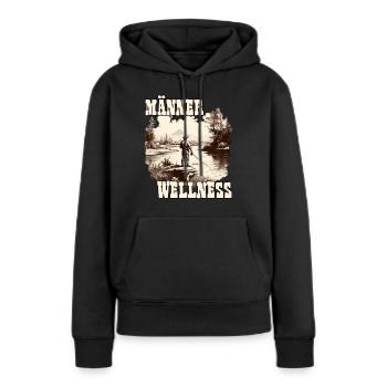 Männer Wellness Angelausflug Angler Geschenk - Frauen Premium Bio Hoodie - Schwarz - Vorne - Julia (174cm)