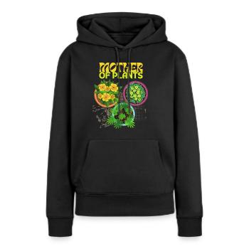 Mother of Plants lustiger Spruch für Pflanzen-Mama - Frauen Premium Bio Hoodie - Schwarz - Vorne - Julia (174cm)