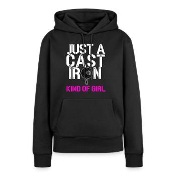 Poêle en fonte Lover Friture Poêle Drôle De Cuisson - Sweat à capuche Premium bio Femme - noir - Devant - Julia (174cm)