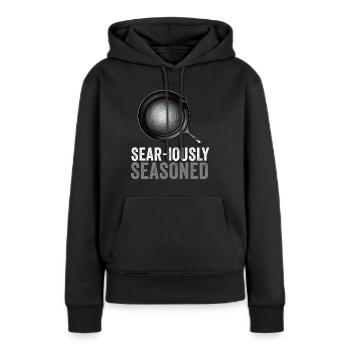 Poêle en fonte Lover Friture Poêle Drôle De Cuisson - Sweat à capuche Premium bio Femme - noir - Devant - Julia (174cm)