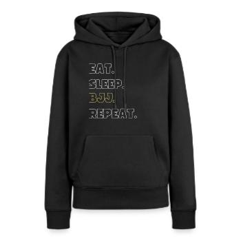 BJJ Brazilian Jiu-Jitsu - Frauen Premium Bio Hoodie - Schwarz - Vorne - Julia (174cm)