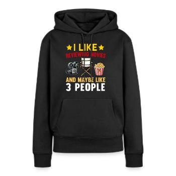 Critique de cinéma Cinéphile Cinéphile Amant Drôle Critique - Sweat à capuche Premium bio Femme - noir - Devant - Julia (174cm)