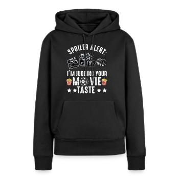 Critique de cinéma Cinéphile Cinéphile Amant Drôle Critique - Sweat à capuche Premium bio Femme - noir - Devant - Julia (174cm)