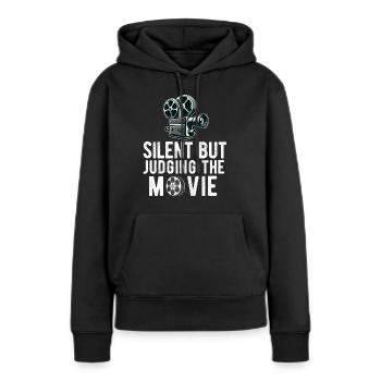 Critique de cinéma Cinéphile Cinéphile Amant Drôle Critique - Sweat à capuche Premium bio Femme - noir - Devant - Julia (174cm)