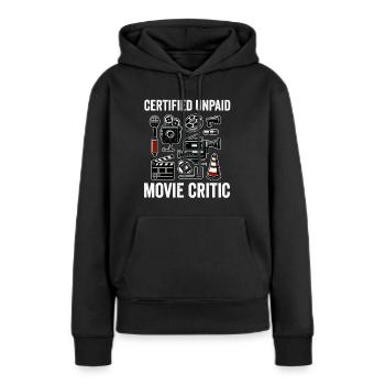 Critique de cinéma Cinéphile Cinéphile Amant Drôle Critique - Sweat à capuche Premium bio Femme - noir - Devant - Julia (174cm)