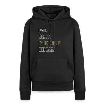 Wing Chun - Frauen Premium Bio Hoodie - Schwarz - Vorne - Julia (174cm)