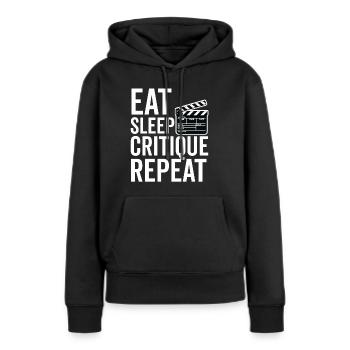 Critique de cinéma Cinéphile Cinéphile Amant Drôle Critique - Sweat à capuche Premium bio Femme - noir - Devant - Julia (174cm)