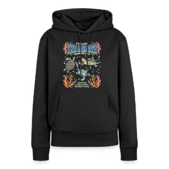Seeschildkröte, Ozean, Meer Vintage Poster, Plakat - Frauen Premium Bio Hoodie - Schwarz - Vorne - Julia (174cm)