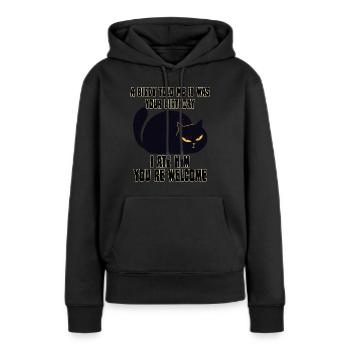 Chats Cadeau Propriétaires de chats Cyniques Chats - Sweat à capuche Premium bio Femme - noir - Devant - Julia (174cm)