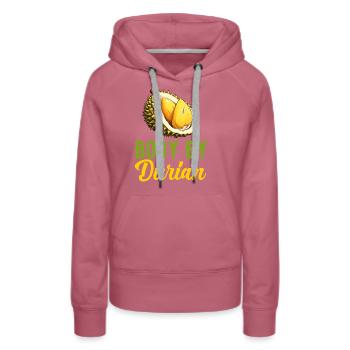 Durian Fruit Lover Drôle Durio Zibethinus Hommes - Sweat à capuche Premium bio Femme - mauve - Devant - Isabella (175cm)