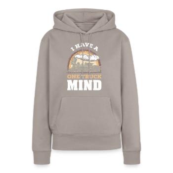 I Have A One Truck Mind Train Trenes De Vapor - Frauen Premium Bio Hoodie - Taupe - Vorne - Julia (174cm)