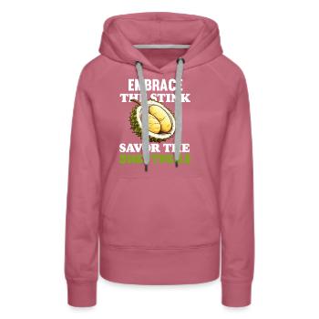 Durian Fruit Lover Drôle Durio Zibethinus Hommes - Sweat à capuche Premium bio Femme - mauve - Devant - Isabella (175cm)